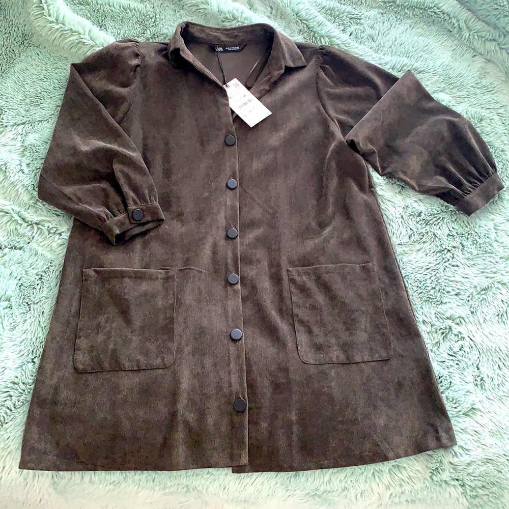 Zara Corduroy Shirt Dress